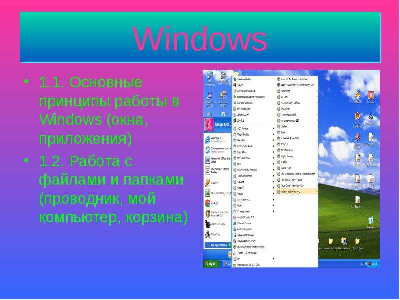 Windows . . Основные принципы