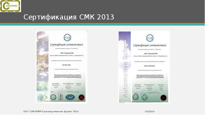 Сертификация СМК