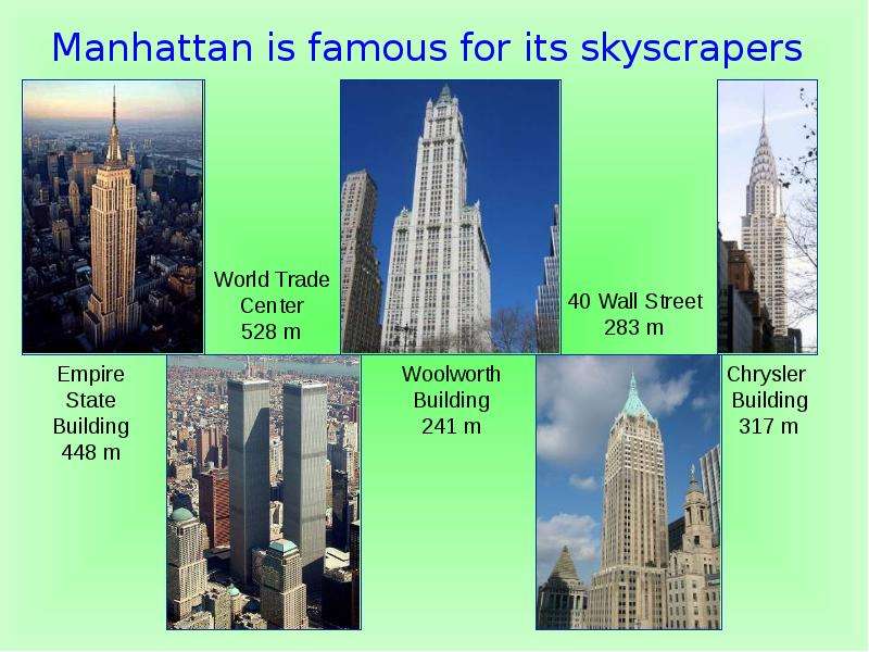 Manhattan is famous for its