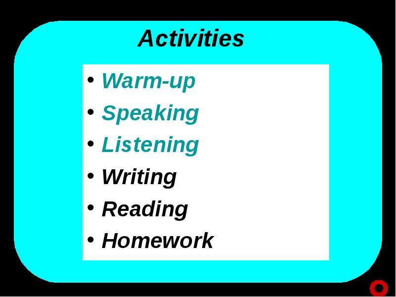 Activities Warm-up Speaking