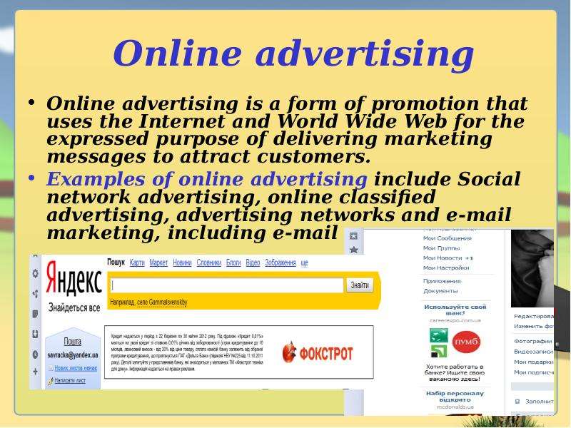 Online advertising Online