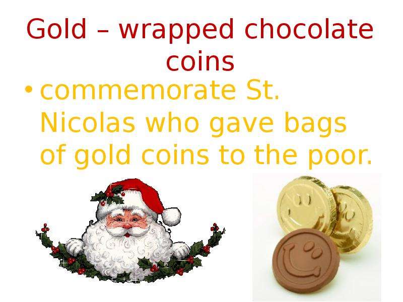 Gold wrapped chocolate coins