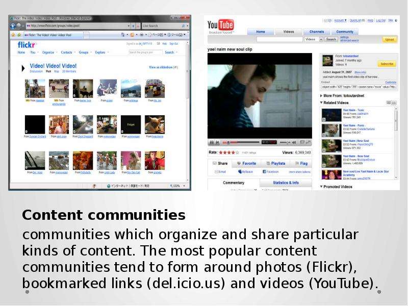 Content communities Content