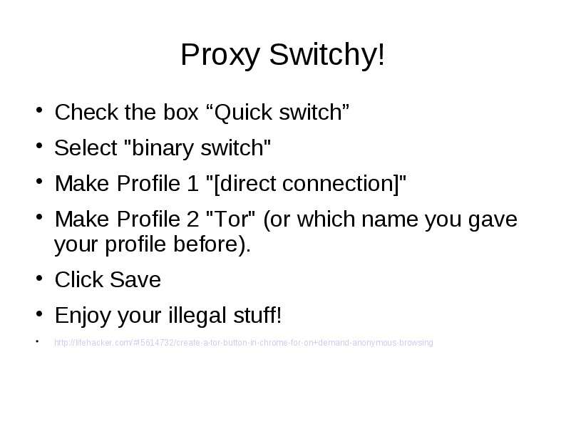 Proxy Switchy! Check the box
