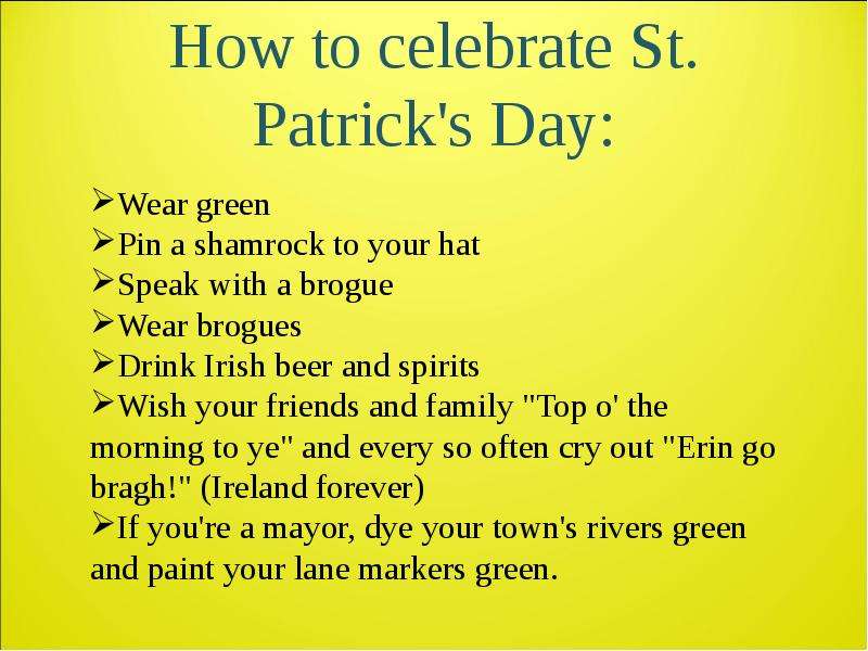 How to celebrate St. Patrick
