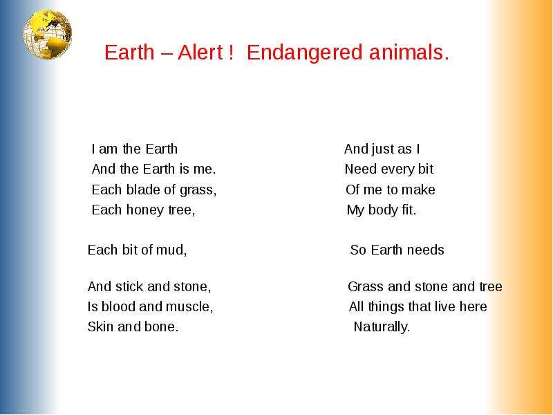 Earth Alert ! Endangered