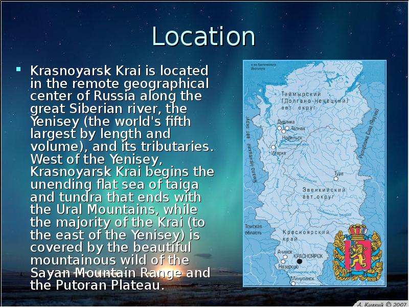 Location Krasnoyarsk Krai is