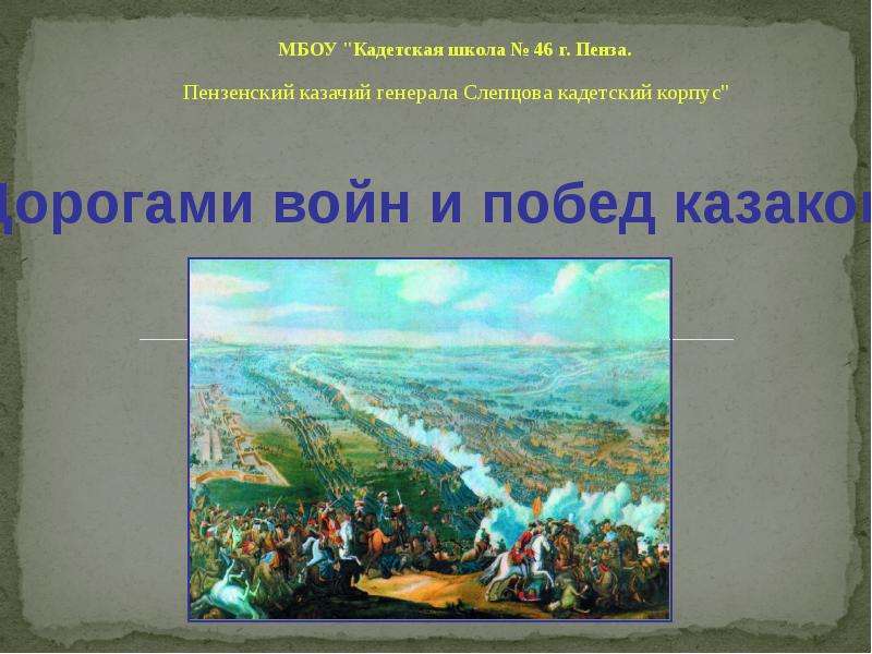 Презентация На тему "Дорогами войн и побед казаков" - презентации по Истории скачать