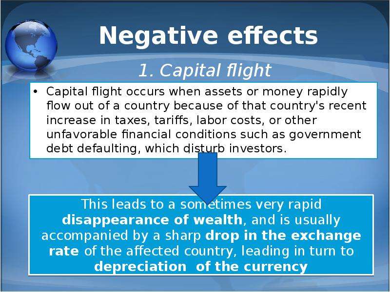 Negative effects Capital