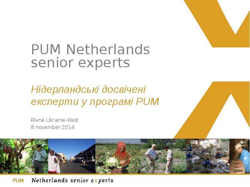 Презентация PUM Netherlands senior experts Нідерландські досвічені експерти у програмі PUM
