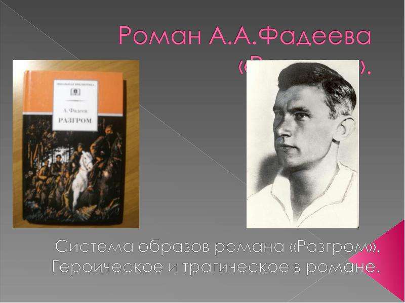 Презентация На тему "Роман А. А. Фадеева «Разгром»" - скачать презентации по Литературе