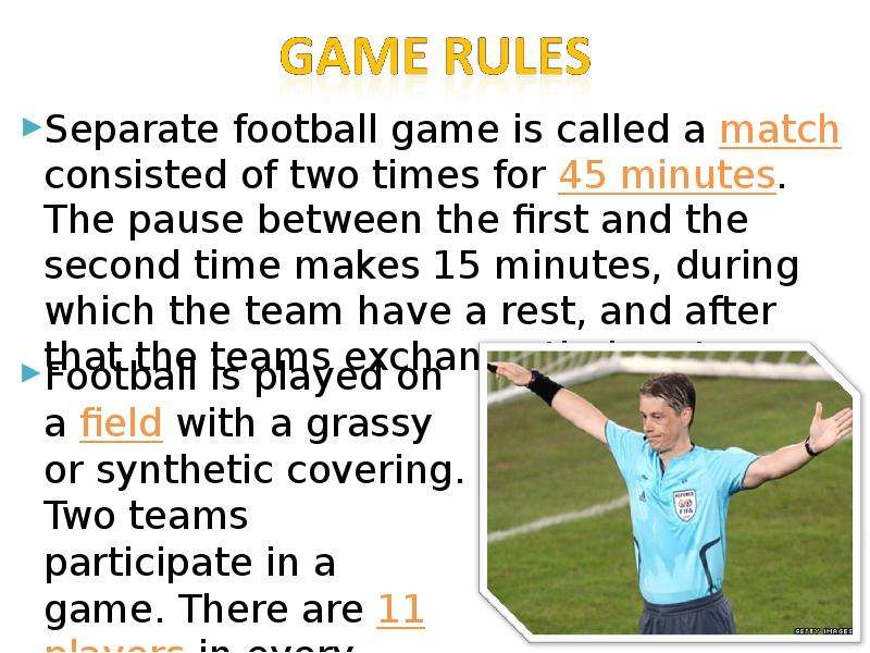 Separate football game is