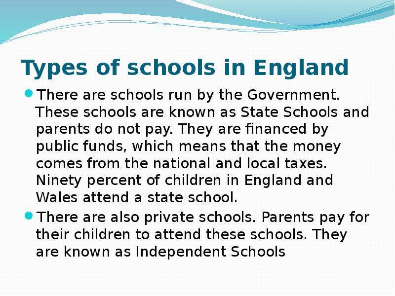 Types of schools in England