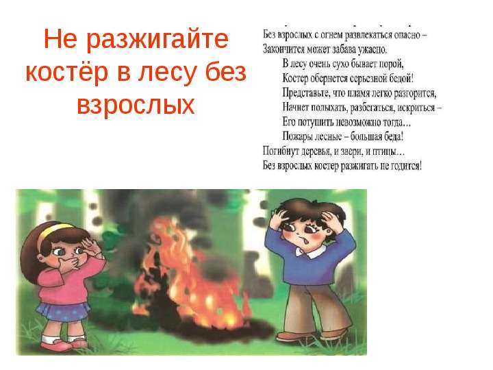 Не разжигайте костёр в лесу