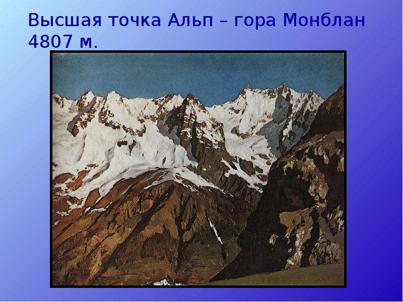 Высшая точка Альп гора