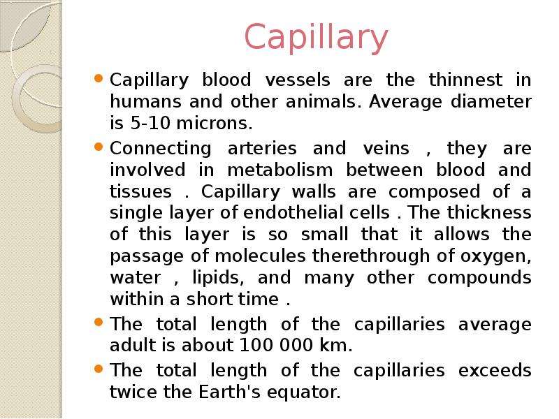 Capillary Capillary blood