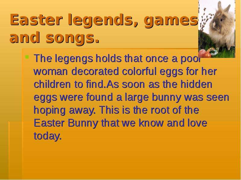 Easter legends, games and