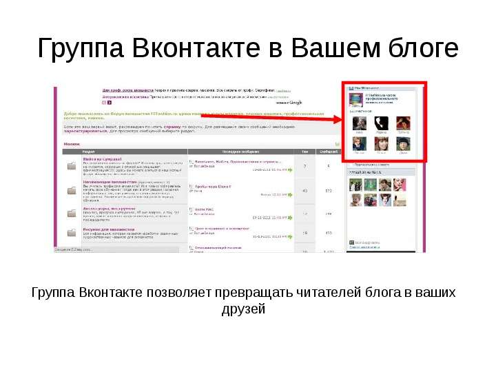 Группа Вконтакте в Вашем блоге