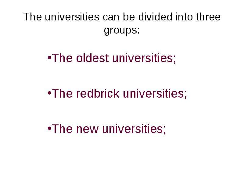 The universities can be