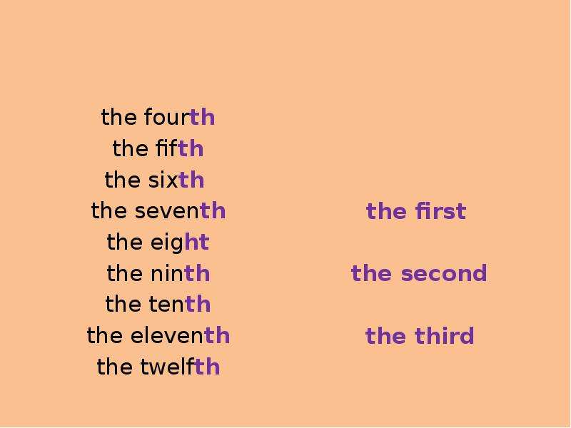 the fourth the fifth the
