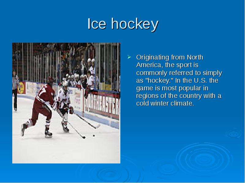 Ice hockey Originating from