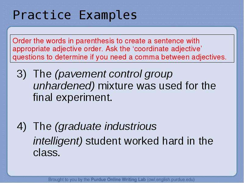 Practice Examples The