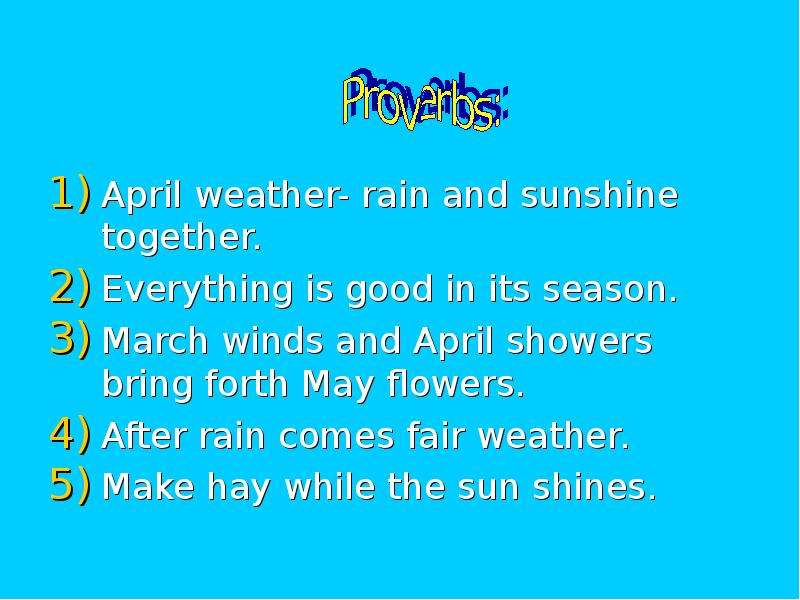 April weather- rain and