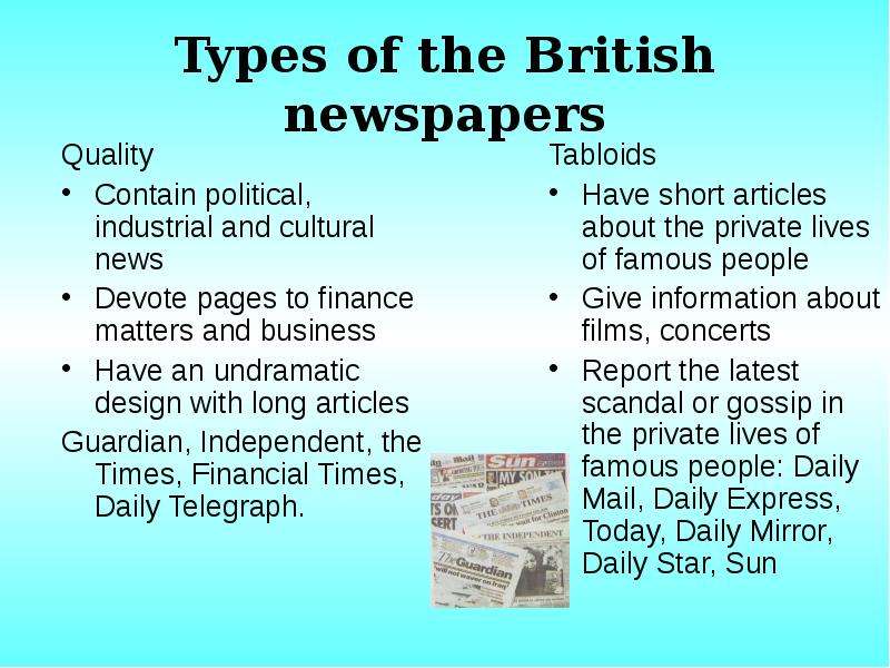 Types of the British