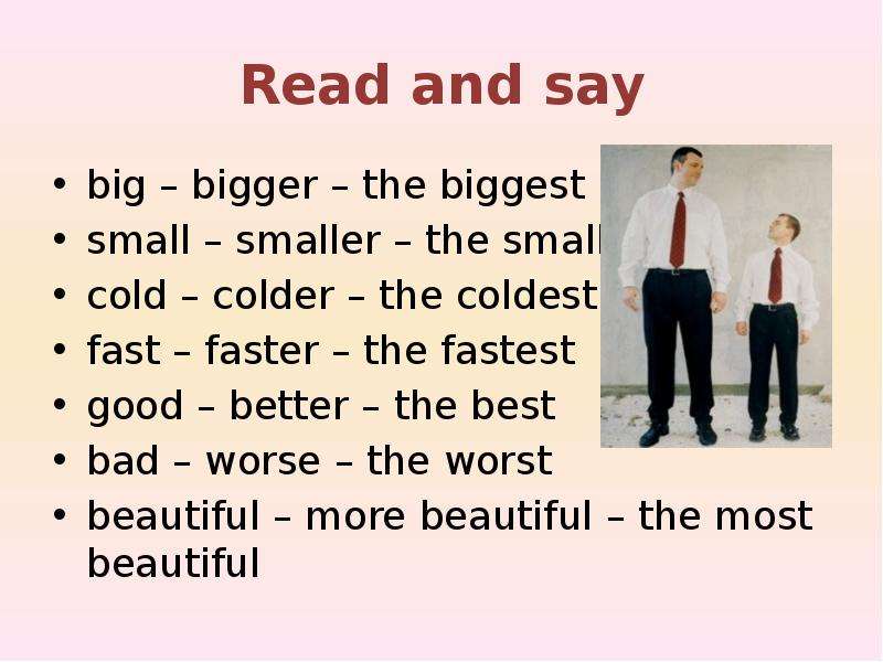 Read and say big bigger the