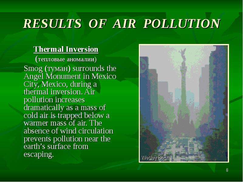 RESULTS OF AIR POLLUTION