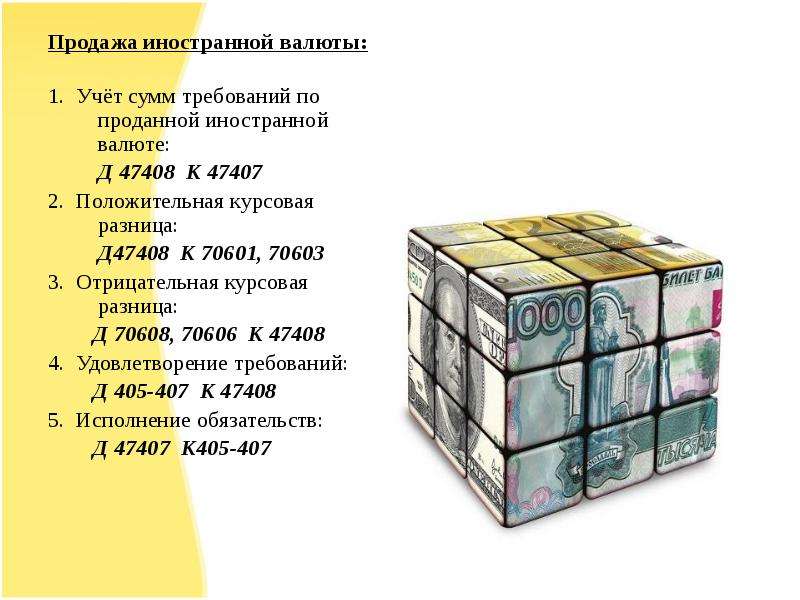 Продажа иностранной валюты
