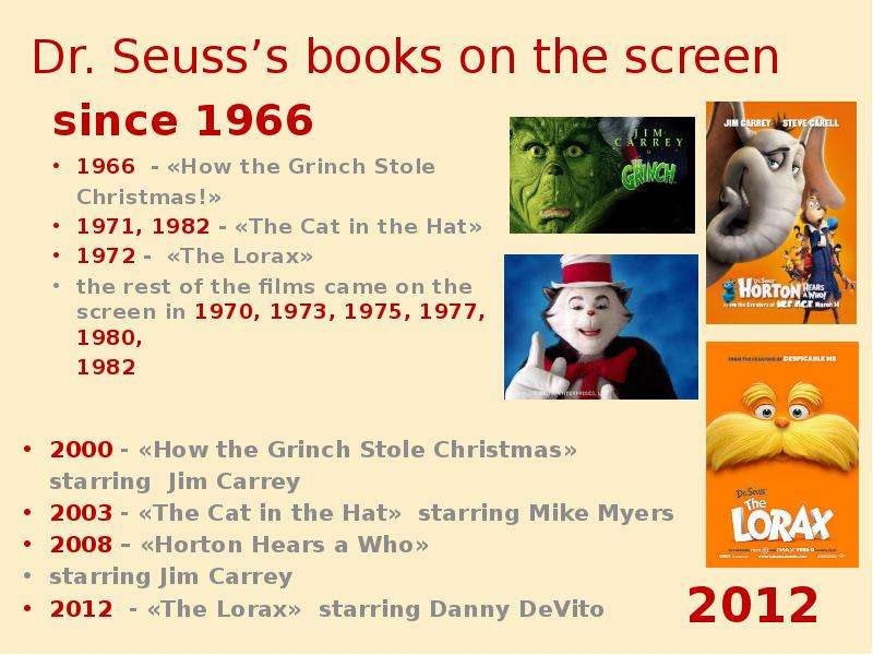 Dr. Seuss s books on the