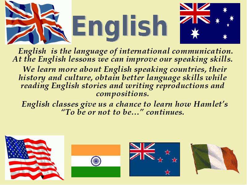 English is the language of