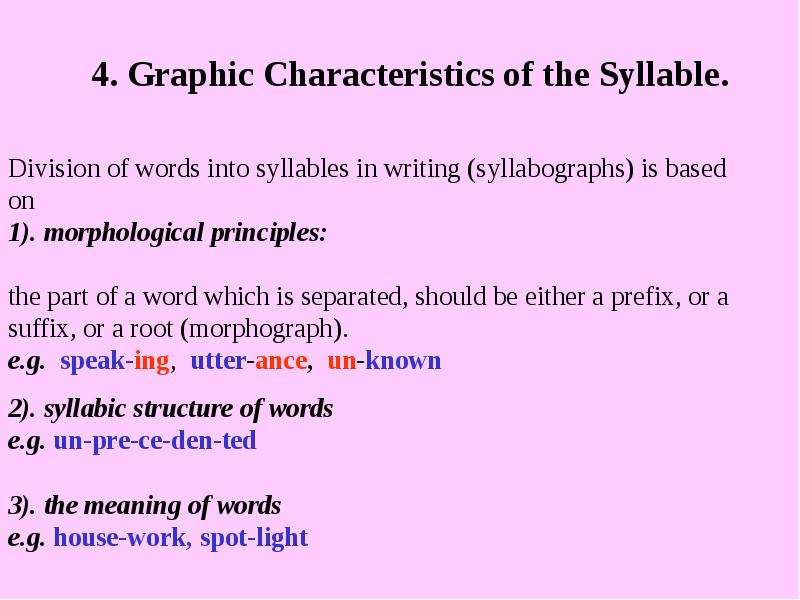 . Graphic Characteristics of