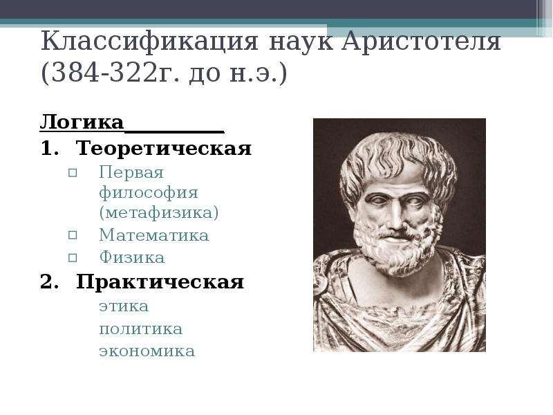 Классификация наук Аристотеля