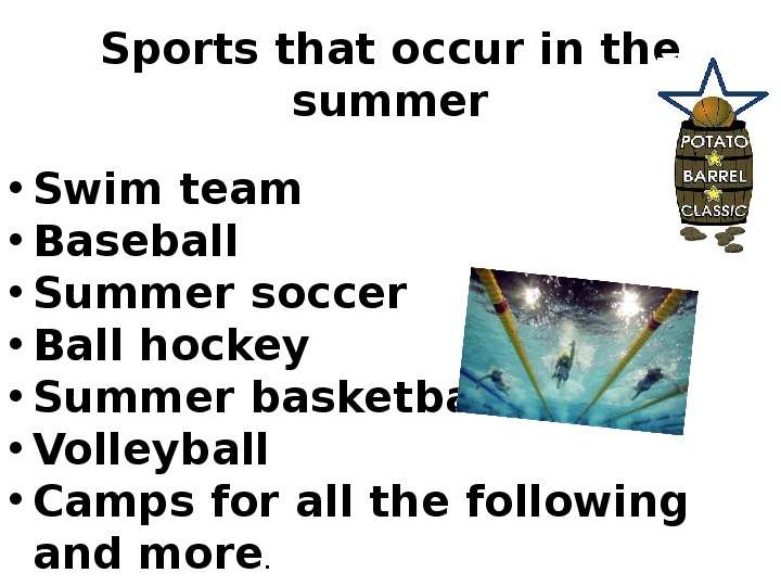Sports that occur in the