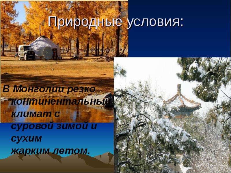 Природные условия В Монголии