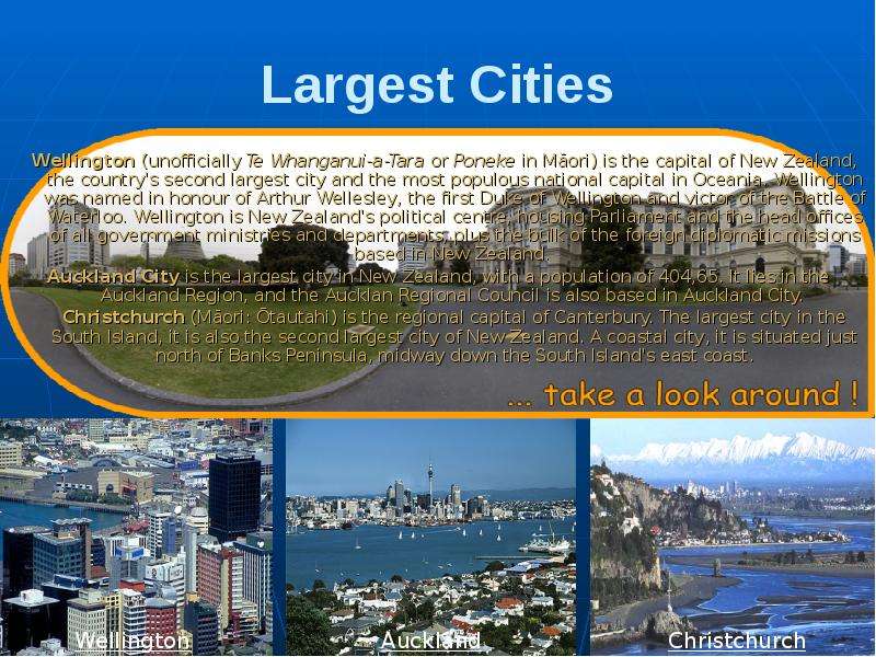 Largest Cities Wellington
