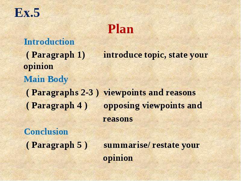 Ex. Plan Introduction