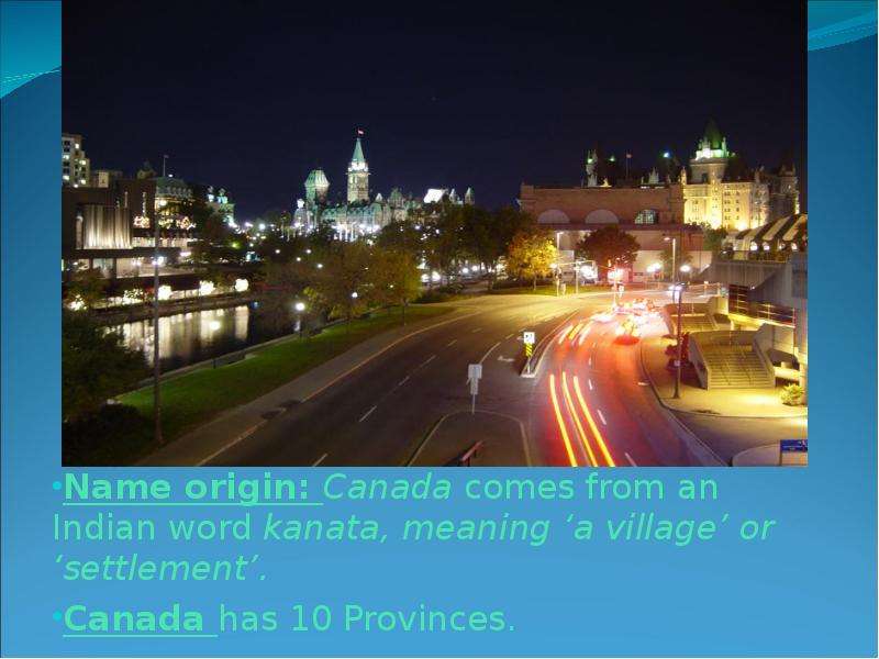 Name origin Canada comes from