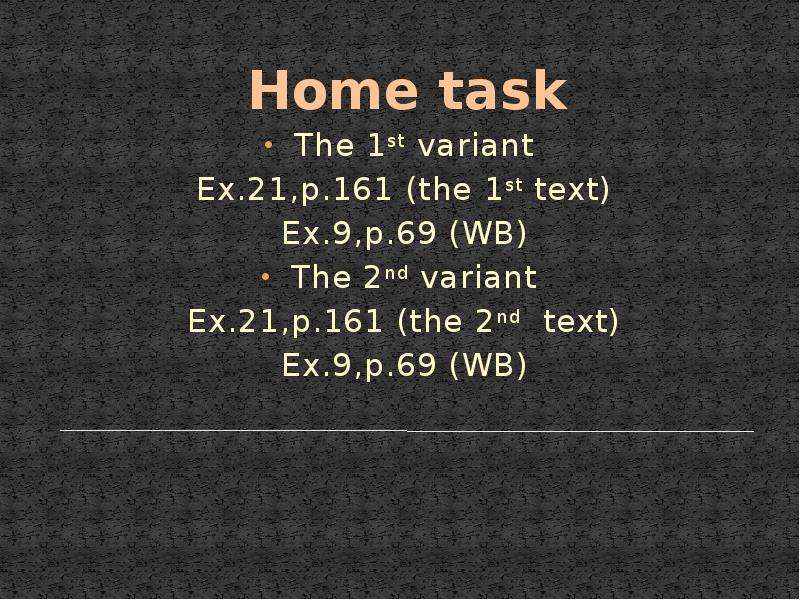Home task The st variant Ex.