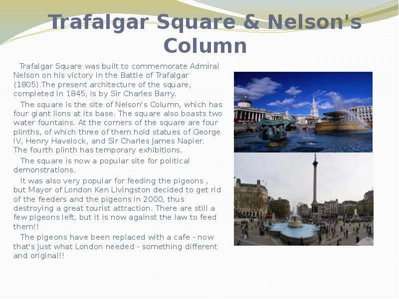 Trafalgar Square amp Nelson s
