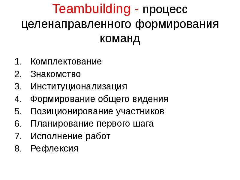 Teambuilding - процесс
