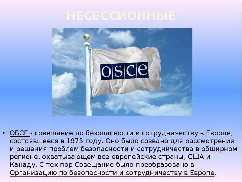 несессионные ОБСЕ - совещание