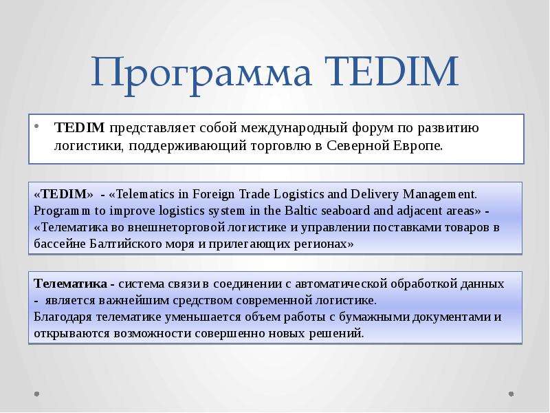 Программа TEDIM TEDIM