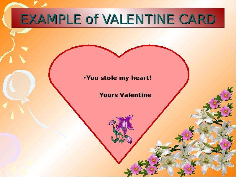 EXAMPLE of VALENTINE CARD