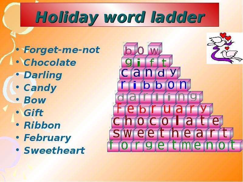 Holiday word ladder