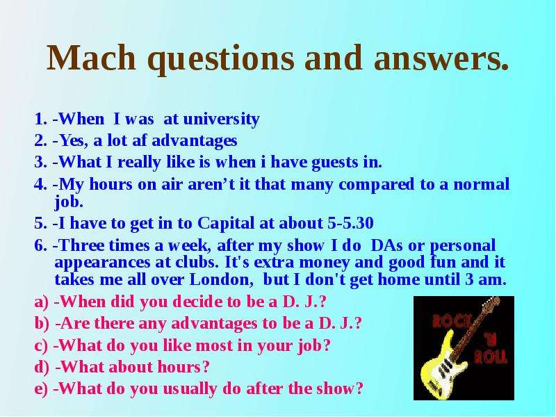 Mach questions and answers. .