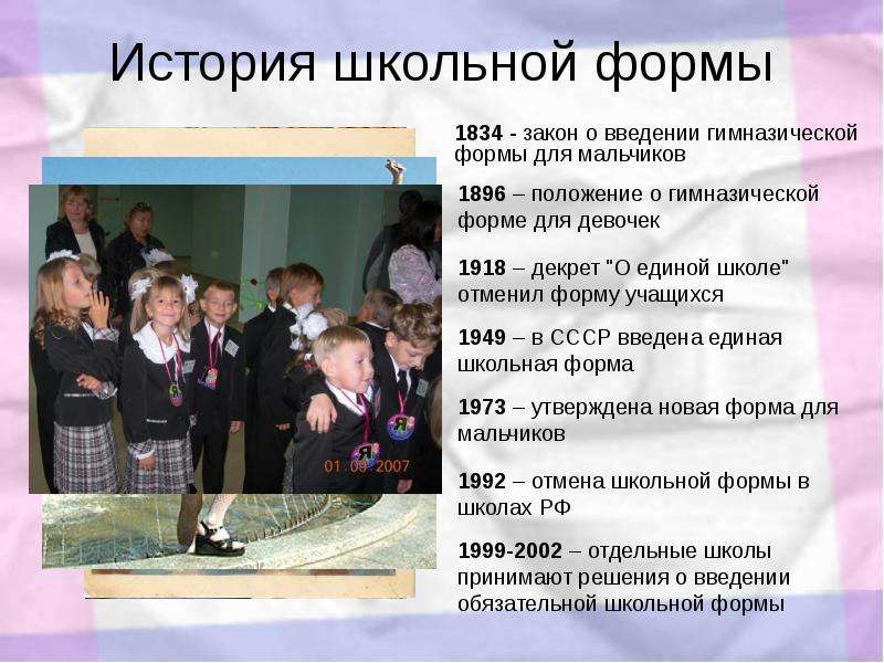 История школьной формы