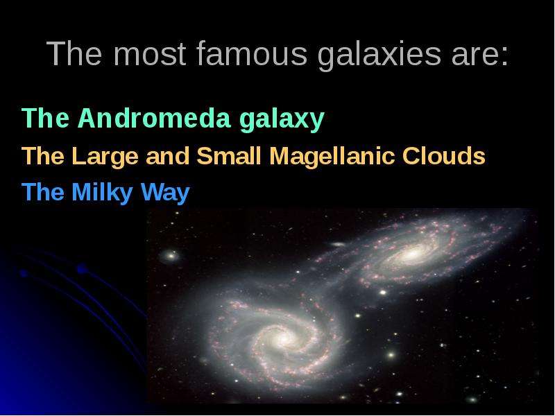 The most famous galaxies are
